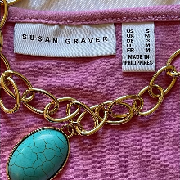 SUSAN GRAVER LIQUID KNIT PINK V NECK TANK TOP SZ SM - Picture 5 of 8